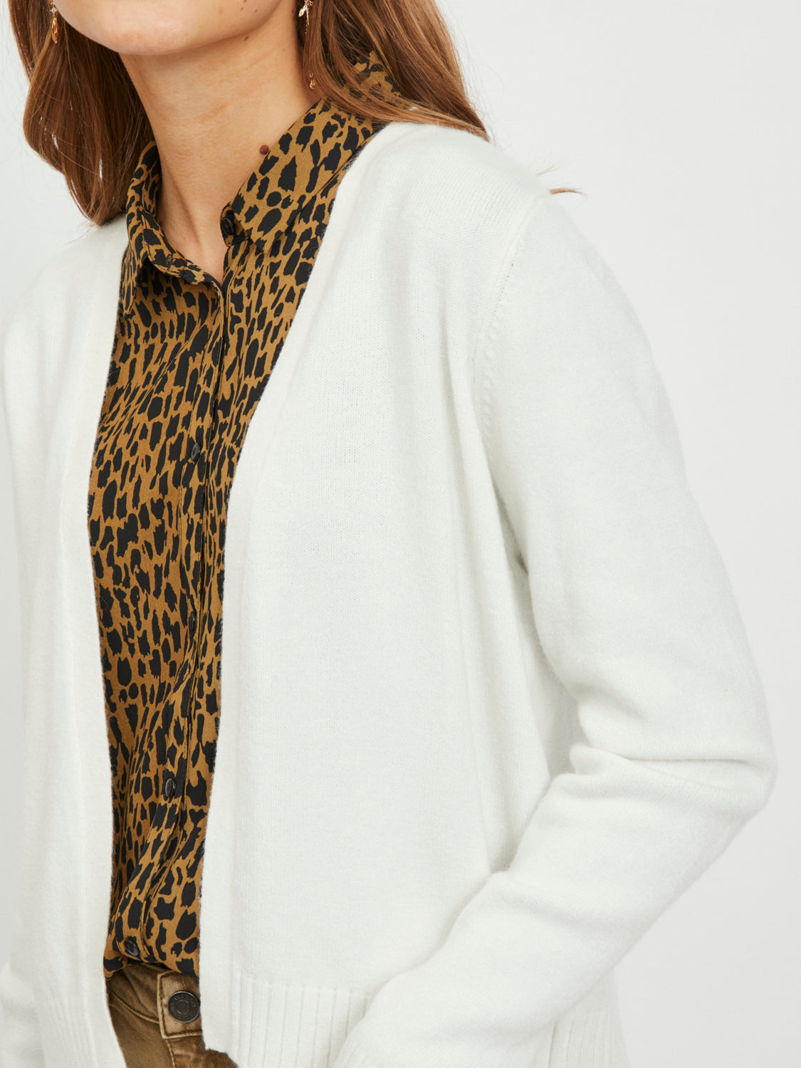 VIRIL Short Cardigan - White Alyssum